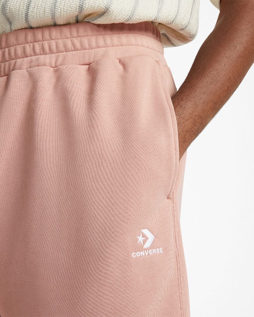 Men's Converse Go-To Embroidered Star Chevron Standard Fit Fleece Shorts Pink | AU C0495O